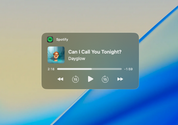 Pinned media widget